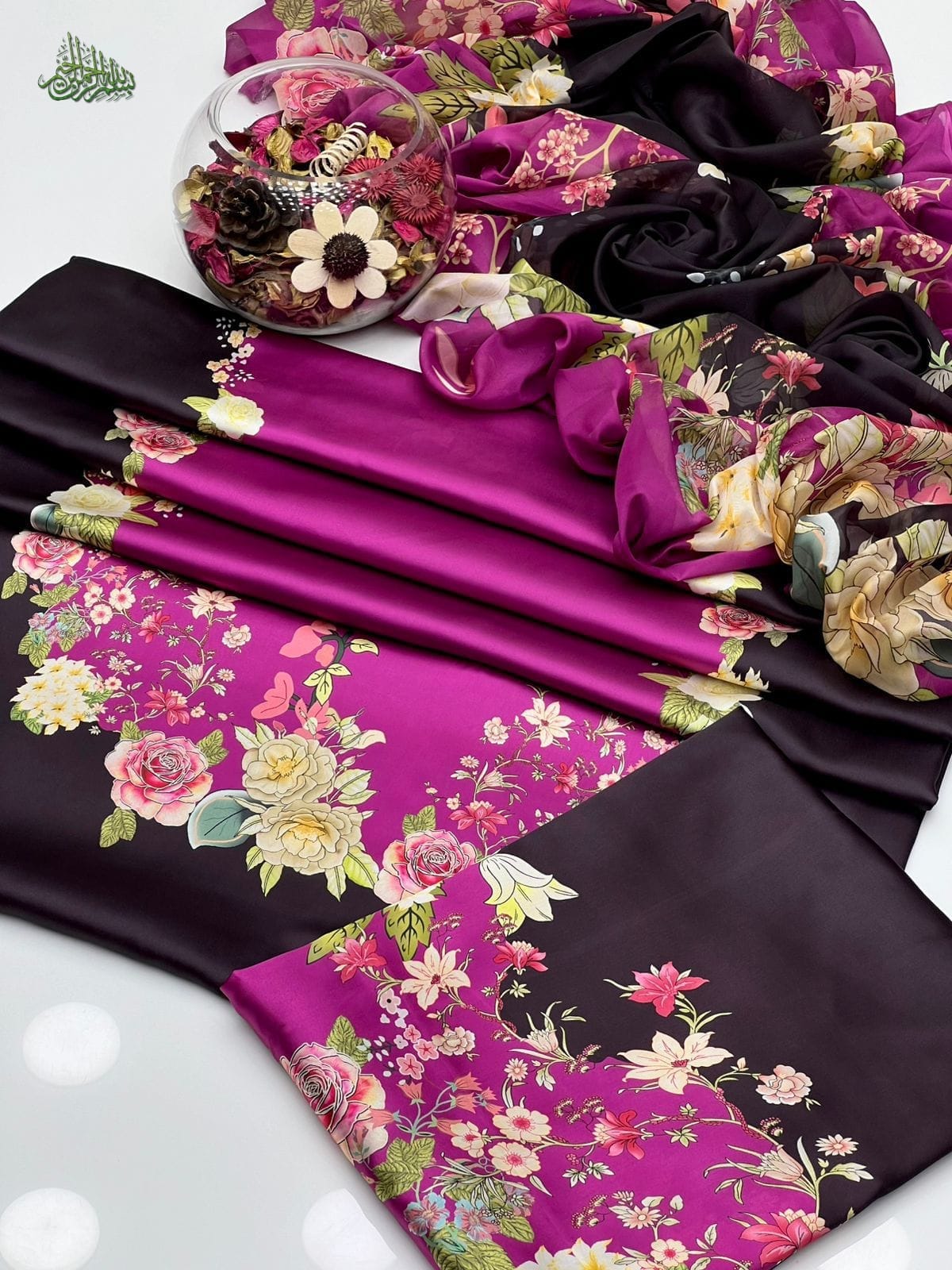  ALHAMDULILLAH MAXYSHINE Presents  Tie & Dye Digital Printed – 3-Piece Shamooz Silk Collection
